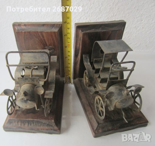  2 бр  стари автомобили ограничители за книги, букенд, bookend , снимка 12 - Статуетки - 28945870