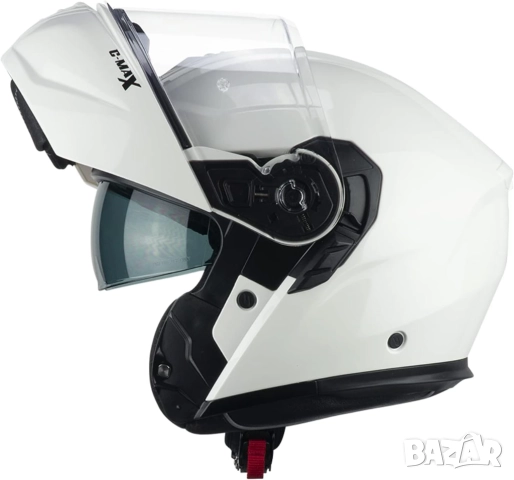 Модуларна Мото Каска - CGM 569A C-MAX MONO, Бяла, Размер L(59–60 см), ECE-R 22.06, с 2 Визьора!, снимка 2 - Други - 52124190