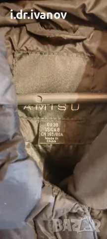 Черно дебело дълго яке AMISU, снимка 5 - Якета - 49340466