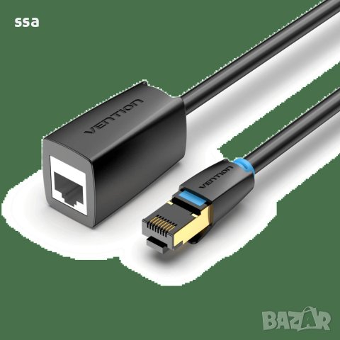 Vention удължителен кабел Cat.8 SSTP Extension Patch Cable 3M Black 40Gbps - IKHBI, снимка 2 - Мрежови адаптери - 43467972