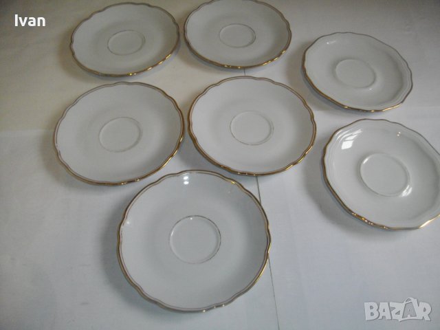 7 бр. Порцеланови Чинии ф150мм-BAVARIA-Стил Барок-Немски-За Чай/Кафе/Десерт, снимка 11 - Чинии - 39848331