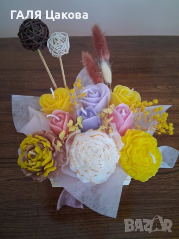 Ароматен букет от натурален пчелен восък , снимка 2 - Декорация за дома - 53512141