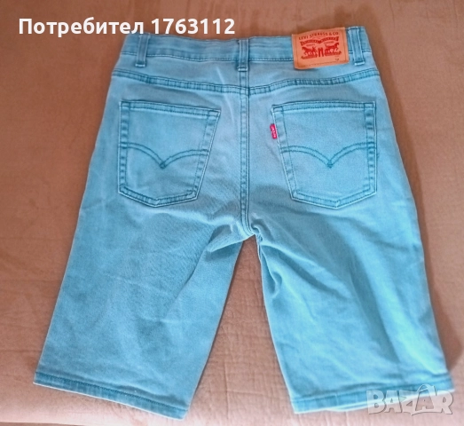 Levi's дънкови панталонки за 11-12г.момче, с регулиращи копчета в кръста, тюркоазена, снимка 2 - Детски къси панталони - 51946933