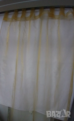 Прозрачни копринени златисти пердета за прозорци., снимка 5 - Пердета и завеси - 51359986
