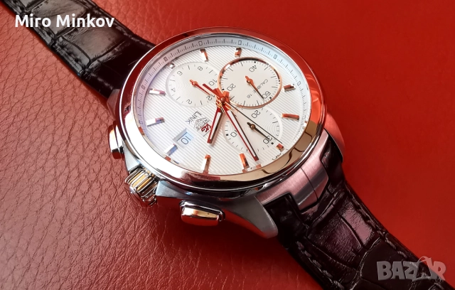 ПРОДАВАМ ЗЛАТЕН ЧАСОВНИК TAG HAUER, модел LINK Calibre 16, като нов, снимка 9 - Мъжки - 52707003