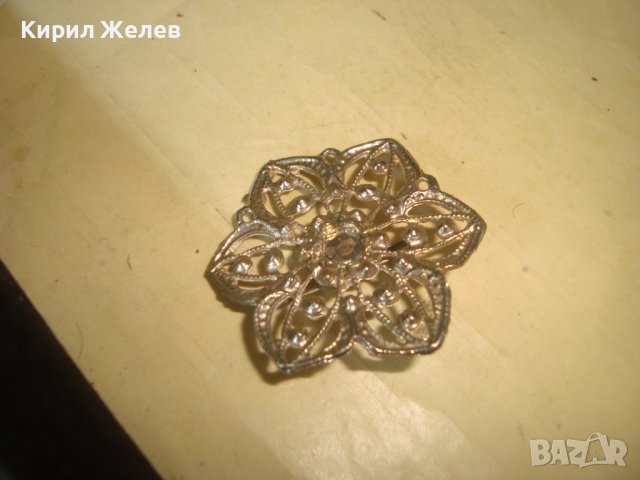 ПОСРЕБРЕНА ФЛОРАЛНА ВИНТИДЖ АЖУРНА РЕТРО - АРТ БРОШКА ЦВЕТЕ 26411, снимка 5 - Други - 37745100