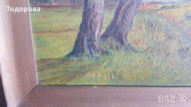 Красива голяма отлично запазена старинна картина., снимка 3 - Антикварни и старинни предмети - 26341818