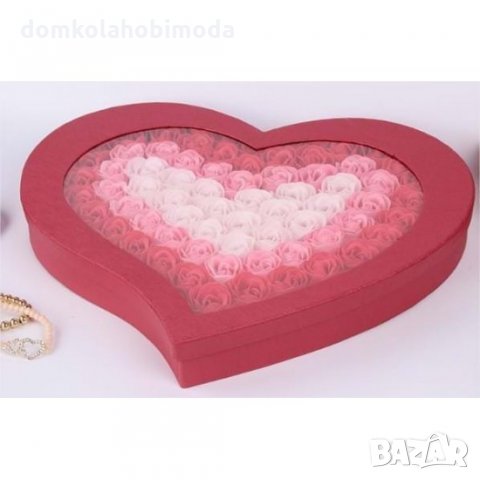 Сърце от рози 40 см / 36 см Червено , Розово , снимка 7 - Изкуствени цветя - 28034929