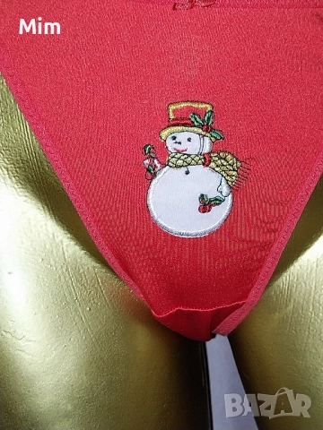 S Червена полупрашка със снежен човек , снимка 3 - Бельо - 52531599