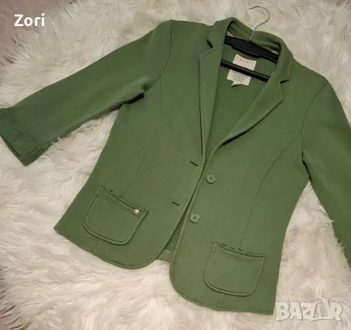 Зелено сако със 7/8 дължина на ръкава , снимка 3 - Сака - 49747672