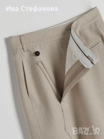 Пола бежова асиметричен акцент  със свободна кройка от елегантна материя с деликатен меланжов десен., снимка 4 - Поли - 44132936