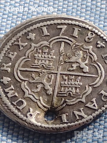 Сребърна монета 2 реала Филип пети Суенка Испания 8993, снимка 8 - Нумизматика и бонистика - 42970104