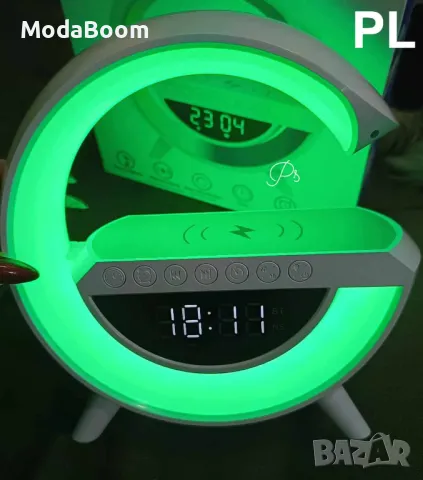 Смарт Лампа 4в1 - Часовник, Тонколона, Лампа, Безжично заряднo, снимка 3 - Лед осветление - 48369801