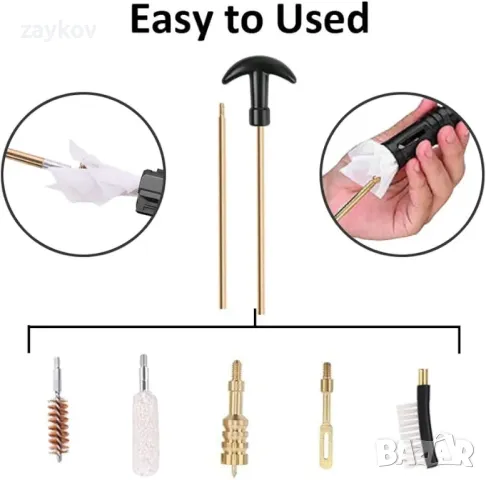 MOCNT Комплект за почистване на оръжия Чисти мопове Четки Инструмент, снимка 5 - Оборудване и аксесоари за оръжия - 47358410