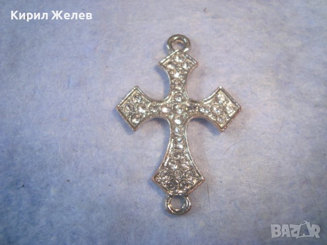 ПОСРЕБРЕНО КРАСИВО АРТ КРЪСТЧЕ ИНКРУСТИРАНО с ИСКРЯЩИ КРИСТАЛИ 20782, снимка 4 - Други - 36950441