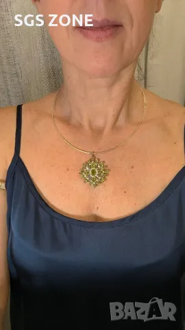 Сребърна Висулка от Тайланд с Перидот, снимка 3 - Колиета, медальони, синджири - 49750365