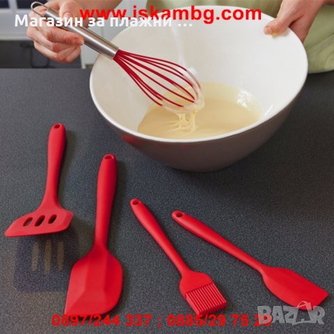 Силиконов кухненски комплект 5 части , снимка 2 - Прибори за хранене, готвене и сервиране - 26931271