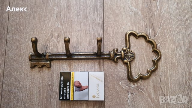 Голям Чугунен ключ, закачалка. 32см, снимка 3 - Закачалки - 36623501
