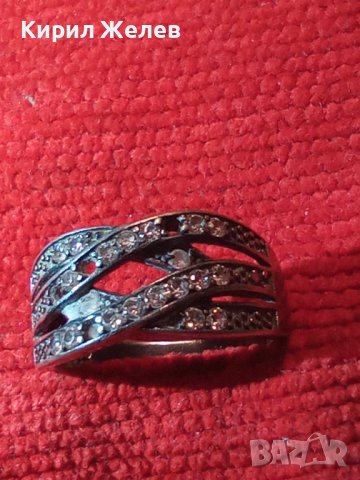СТАР АЖУРЕН СРЕБЪРЕН СКЪПОЦЕНЕН АРТ ПРЪСТЕН СРЕБРО 925 с ФАСЕТИРАНИ ЦИРКОНИ 32514, снимка 6 - Пръстени - 38323572