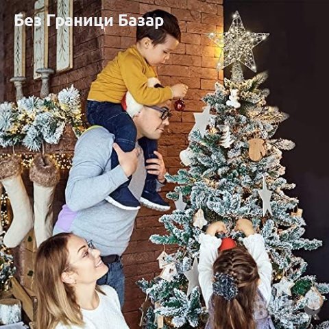 Нова Коледна Звезда с LED Осветление 25x20см - Метален Дизайн Украса елха Коледа, снимка 5 - Други - 43264306