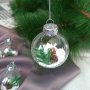 3194 Прозрачни коледни топки за елха с декорация, 6 броя, снимка 6