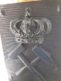 Страхотно чугунено пано с корона табела 10кг. релефно, снимка 3
