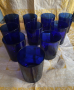 Винтидж кобалтово синьо стъкло чаши
