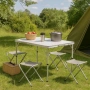 Комплект сгъваема алуминиева маса с 4 стола – идеален за къмпинг, двор и почивка, снимка 5