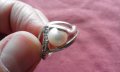 сребърен дамски пръстен с перла - нежна, изящна изработка! КРАСОТА!, снимка 7