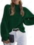Дамски ежедневен свободен пуловер с висока яка, 8цвята - 023, снимка 7
