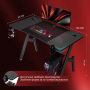 Геймърско бюро HLONONE A14BK - 140 x 60 см , снимка 2