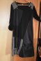 Интересна дълга черна рокля с бежово, снимка 1 - Рокли - 43633740