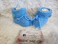 Бебешки терличета ръчно плетени чорапки буйки, снимка 1