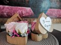 Кутия сърце със сапунени рози, снимка 1 - Подаръци за жени - 35917098
