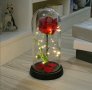 Вечна роза в стъкленица с LED лампички в подаръчна кутия подарък за Свети Валентин 