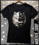 Дамска тениска с щампа YIN YANG GOTHIC CAT, снимка 1 - Тениски - 43959787