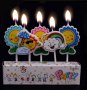 5 бр свещи свещ слънце дъга облак за торта Рожден ден детско парти топери топер, снимка 1 - Други - 26657415