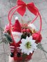 Коледна или Новогодишна кошница със сапунени цветя и декорация