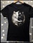 Тениска с щампа YIN YANG GOTHIC CATS, снимка 1 - Тениски - 44016457