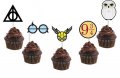 15 бр Хари Потър harry potter картонени топери топер с клечки за мъфини кексчета декор парти, снимка 2