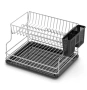 ✨Сушилник за съдове TEKNO TEL KB-005BP , 2 нива , Хром-прозрачна тавичка/черна , 42 x 30 x 21 см , снимка 2
