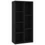 vidaXL Шкаф библиотека, черен, 50x25x106 см, ПДЧ(SKU:801108, снимка 1 - Шкафове - 44029298