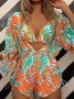 Дамски моден бански костюм с тропически принт. Комплект от три части, 3цвята - 023, снимка 10