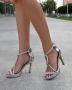 Сандали на ток - сребрист лак - SR200

, снимка 2