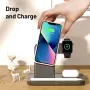 4 в 1 интелигентно безжично зарядно устройство,iPhones,iWatch всички QI-съвместими устройства, снимка 2