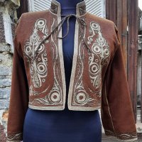Автентична Османска връхна дреха салтамарка със сърмени конци, снимка 6 - Антикварни и старинни предмети - 31061638