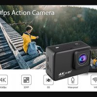 Спортна екшън камера AUSEK AT-Q37CR, 4K, 60FPS, 170 градуса, Wi-Fi, HDMI, Аксесоари, Черна, снимка 7 - Камери - 37995450