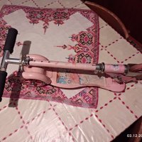 Детска тротинетка - розова сгъваема метална със спирачка и звънче, снимка 7 - Ролери, кънки - 38903667