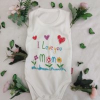 Боди I love you Mom, снимка 2 - Бодита за бебе - 44081446