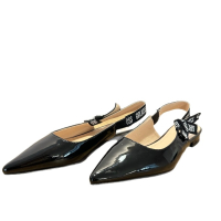 Черни дамски обувки с отворена пета , снимка 5 - Дамски елегантни обувки - 44881739